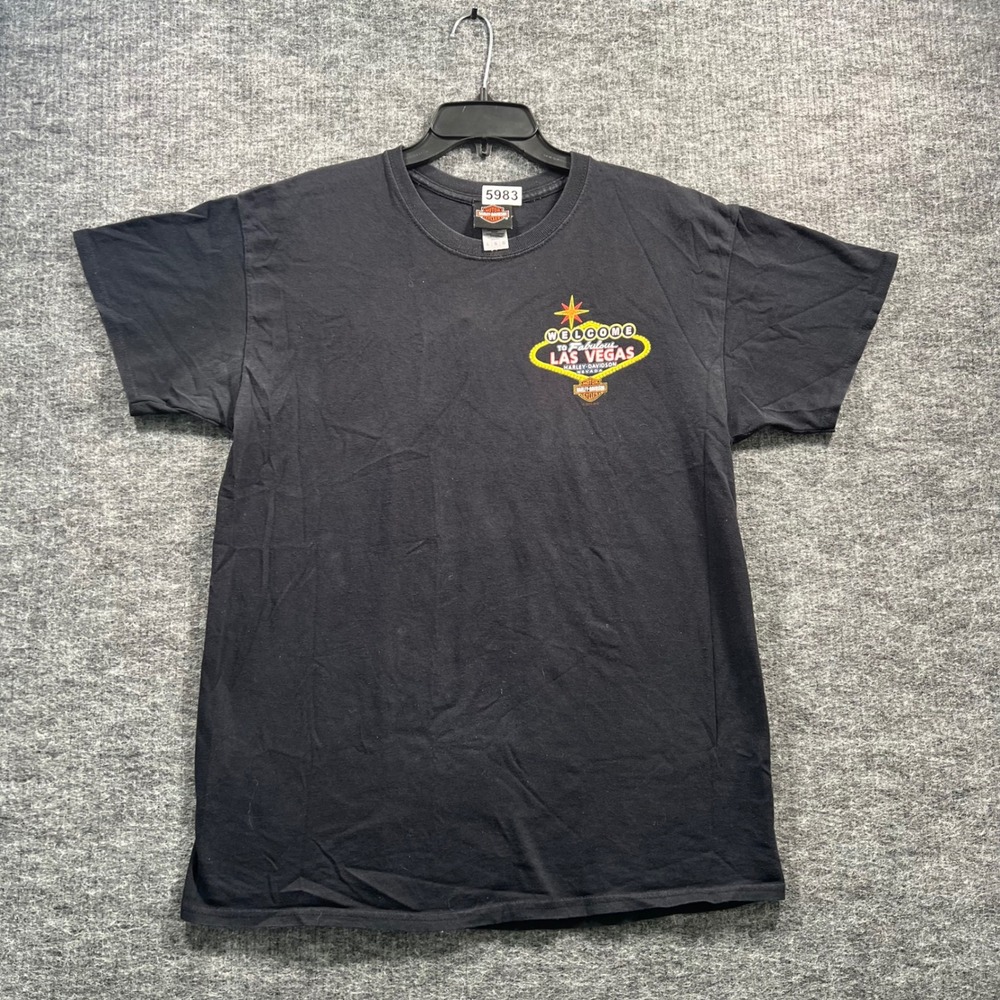 Harley Davidson Las Vegas Nevada Graphic T-Shirt Mens Large Black